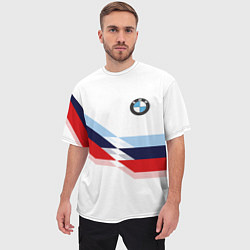 Футболка оверсайз мужская BMW БМВ WHITE, цвет: 3D-принт — фото 2