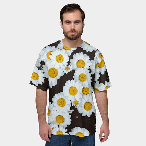 Мужская футболка оверсайз Аромашки / 3D-принт – фото 3