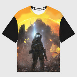 Мужская футболка оверсайз Titanfall: Robots War
