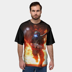 Футболка оверсайз мужская Titanfall fighter runs, цвет: 3D-принт — фото 2