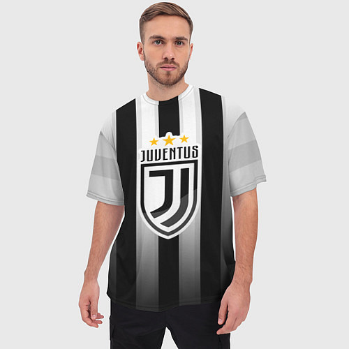 Мужская футболка оверсайз Juventus FC: New logo / 3D-принт – фото 3