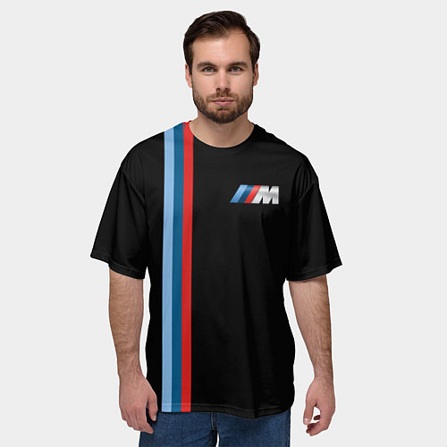 Мужская футболка оверсайз BMW BLACK COLLECTION БМВ / 3D-принт – фото 3