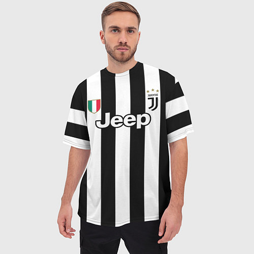 Мужская футболка оверсайз Juventus FC: Dybala Home 17/18 / 3D-принт – фото 3