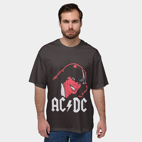 Мужская футболка оверсайз AC/DC Devil / 3D-принт – фото 3