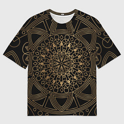 Мужская футболка оверсайз Золотая мандала