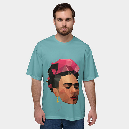 Мужская футболка оверсайз Фрида / 3D-принт – фото 3