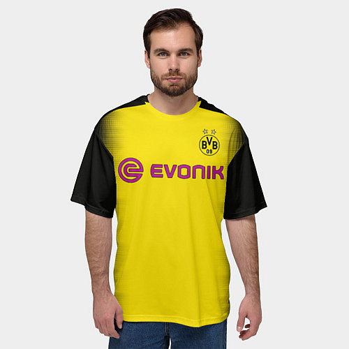 Мужская футболка оверсайз BVB FC: Rois Away 17/18 / 3D-принт – фото 3