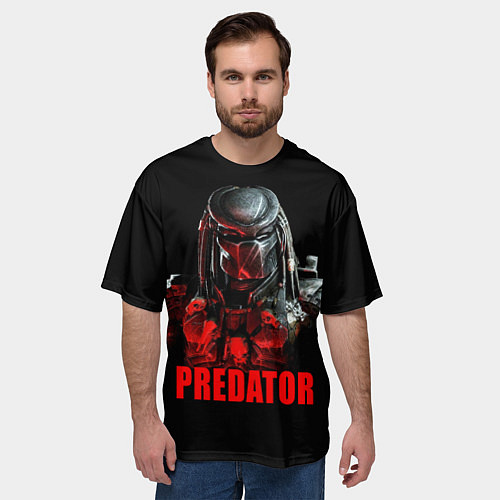 Мужская футболка оверсайз Iron Predator / 3D-принт – фото 3