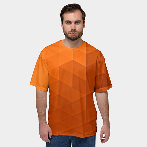 Мужская футболка оверсайз Orange abstraction / 3D-принт – фото 3