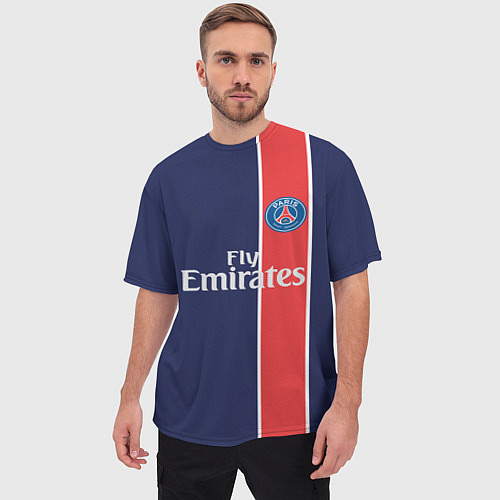 Мужская футболка оверсайз FC PSG: Original / 3D-принт – фото 3