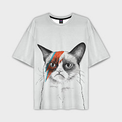 Мужская футболка оверсайз David Bowie: Grumpy cat