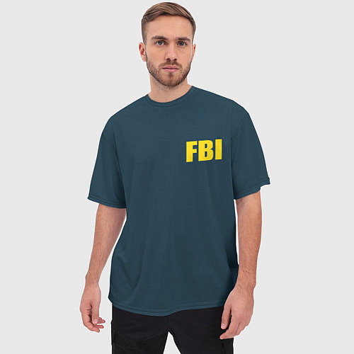 Мужская футболка оверсайз FBI / 3D-принт – фото 3