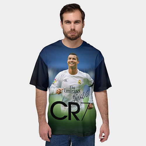 Мужская футболка оверсайз CR7 / 3D-принт – фото 3