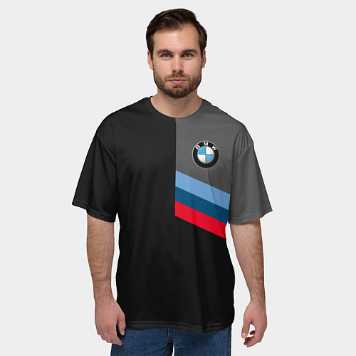 Мужская футболка оверсайз BMW БМВ / 3D-принт – фото 3