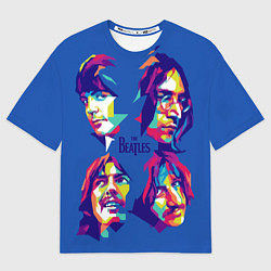 Футболка оверсайз мужская The Beatles: Faces, цвет: 3D-принт