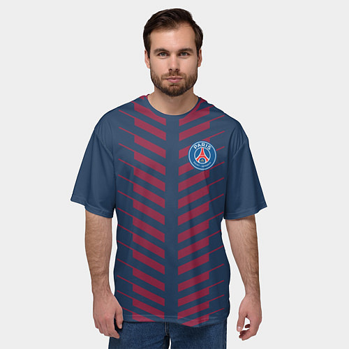Мужская футболка оверсайз FC PSG: Creative / 3D-принт – фото 3