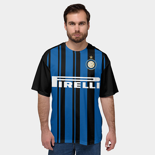 Мужская футболка оверсайз Inter FC: Home 17/18 / 3D-принт – фото 3