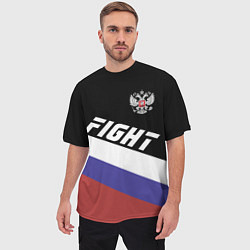 Футболка оверсайз мужская Fight Russia, цвет: 3D-принт — фото 2