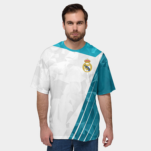 Мужская футболка оверсайз FC Real Madrid: Abstract / 3D-принт – фото 3