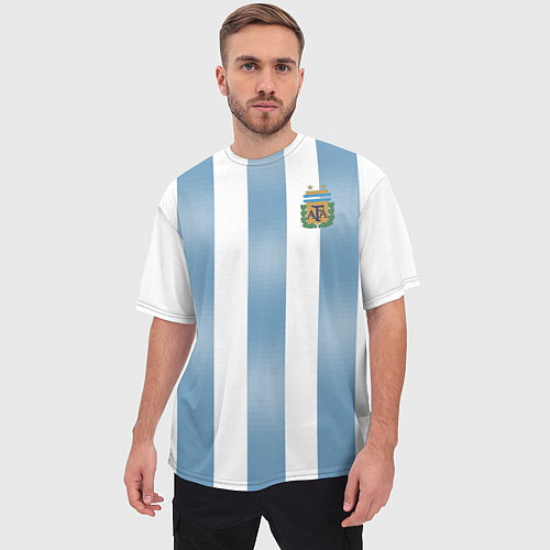 Мужская футболка оверсайз Сборная Аргентины: ЧМ-2018 / 3D-принт – фото 3