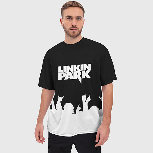 Мужская футболка оверсайз Linkin Park: Black Rock / 3D-принт – фото 3