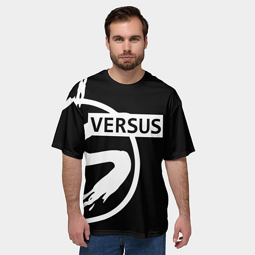 Мужская футболка оверсайз Versus Battle: Black / 3D-принт – фото 3