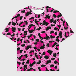 Футболка оверсайз мужская Розовый леопард, цвет: 3D-принт