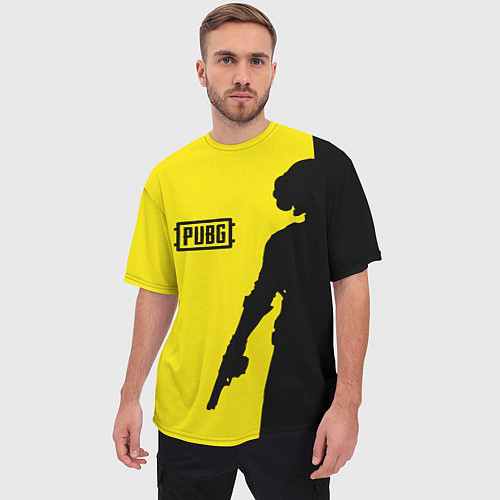 Мужская футболка оверсайз PUBG: Yellow Shadow / 3D-принт – фото 3