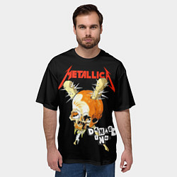 Футболка оверсайз мужская Metallica - orange skull, цвет: 3D-принт — фото 2