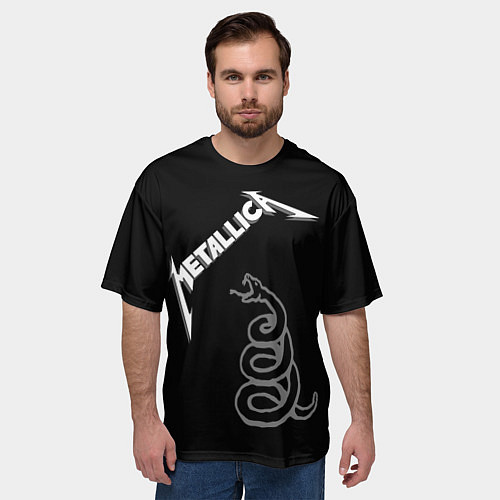 Мужская футболка оверсайз Metallica - snake / 3D-принт – фото 3