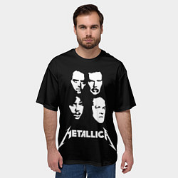 Футболка оверсайз мужская Metallica - rock band, цвет: 3D-принт — фото 2