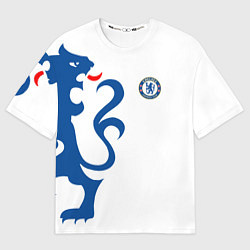 Футболка оверсайз мужская FC Chelsea: White Lion, цвет: 3D-принт