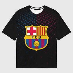 Футболка оверсайз мужская FC Barcelona Lines, цвет: 3D-принт