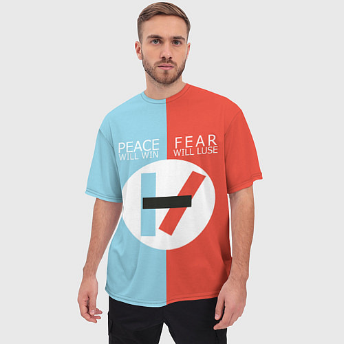 Мужская футболка оверсайз 21 Pilots: Peace & Fear / 3D-принт – фото 3