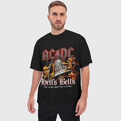 Футболка оверсайз мужская AC DC - bell with devils, цвет: 3D-принт — фото 2