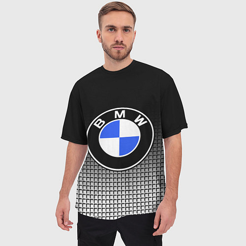 Мужская футболка оверсайз BMW 2018 Black and White IV / 3D-принт – фото 3