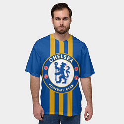 Футболка оверсайз мужская FC Chelsea: Gold Lines, цвет: 3D-принт — фото 2