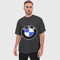 Футболка оверсайз мужская BMW CARBON БМВ КАРБОН, цвет: 3D-принт — фото 2