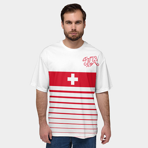 Мужская футболка оверсайз Швейцария - форма / 3D-принт – фото 3