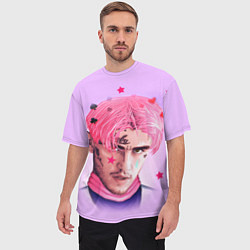 Футболка оверсайз мужская Lil Peep: Pink Edition, цвет: 3D-принт — фото 2