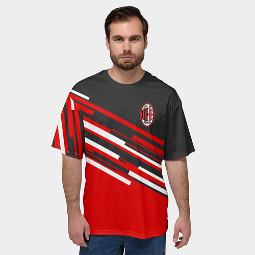 Мужская футболка оверсайз АC Milan: R&G / 3D-принт – фото 3