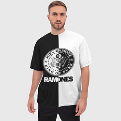 Футболка оверсайз мужская Ramones B&W, цвет: 3D-принт — фото 2
