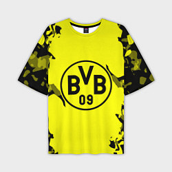 Футболка оверсайз мужская FC Borussia Dortmund: Yellow & Black, цвет: 3D-принт
