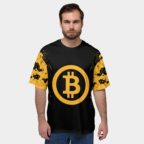 Мужская футболка оверсайз Bitcoin Master / 3D-принт – фото 3