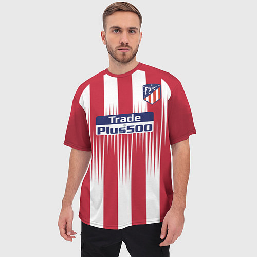 Мужская футболка оверсайз FC Atletico Madrid: Griezmann Home 18/19 / 3D-принт – фото 3