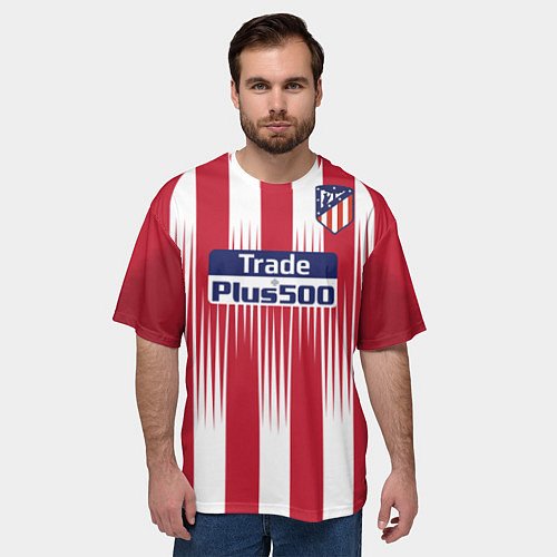 Мужская футболка оверсайз FC Atletico Madrid: Griezmann Home 18/19 / 3D-принт – фото 3