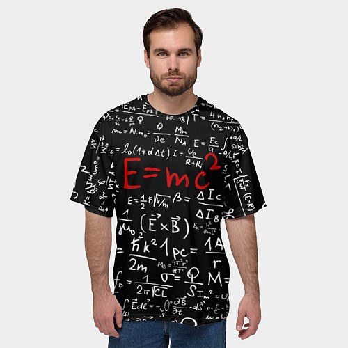 Мужская футболка оверсайз E=mc2 / 3D-принт – фото 3