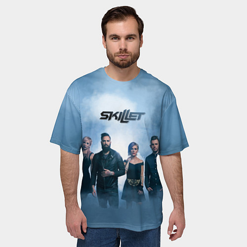 Мужская футболка оверсайз Skillet: Smoke / 3D-принт – фото 3