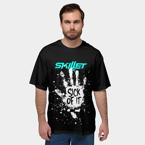 Мужская футболка оверсайз Skillet: Sick of it / 3D-принт – фото 3