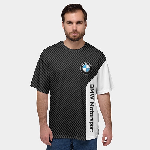 Мужская футболка оверсайз BMW CARBON БМВ КАРБОН / 3D-принт – фото 3